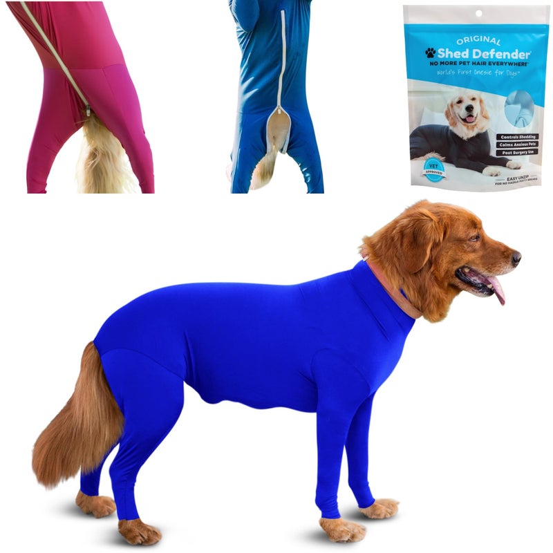 Shed Defender Original Dog Onesie for Dog Shedding, Seen on Shark Tank, Lightweight Breathable, Bodysuit for Dogs, Recovery Suit, Jumpsuit, Dog Body Suit, Shed Shirt, Post Surgery Onesie, Vet Approved - Image 1